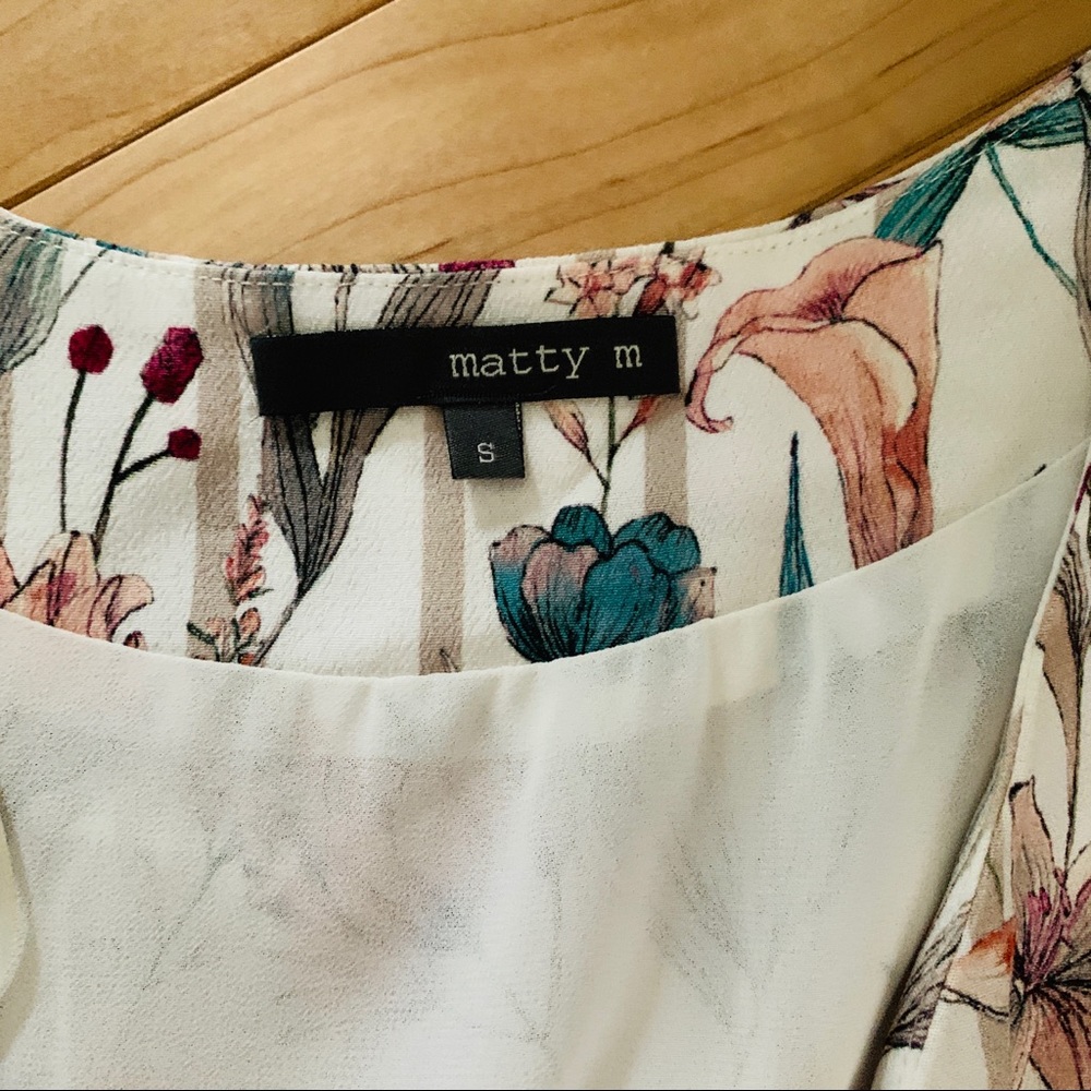 Marty M Floral Stripe Skirted Romper - Picture 4 of 8
